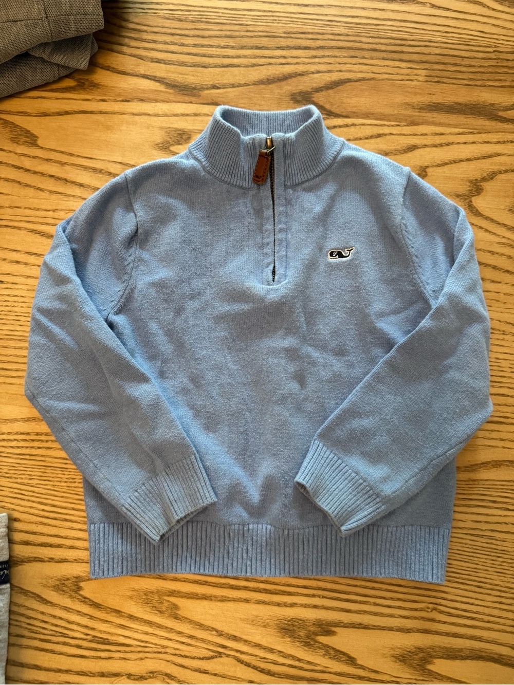 Vineyard Vines Light Blue Quarter-Zip Kids Sweater